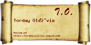 Torday Olívia névjegykártya